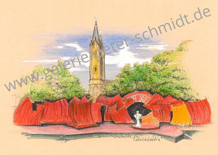 Festspiele im Schloßgarten Neustrelitz (MV) in Pastellmischtechnik